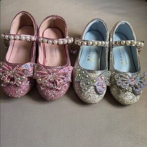 Sparkling Kids Dress Shoes with Butterfly Design